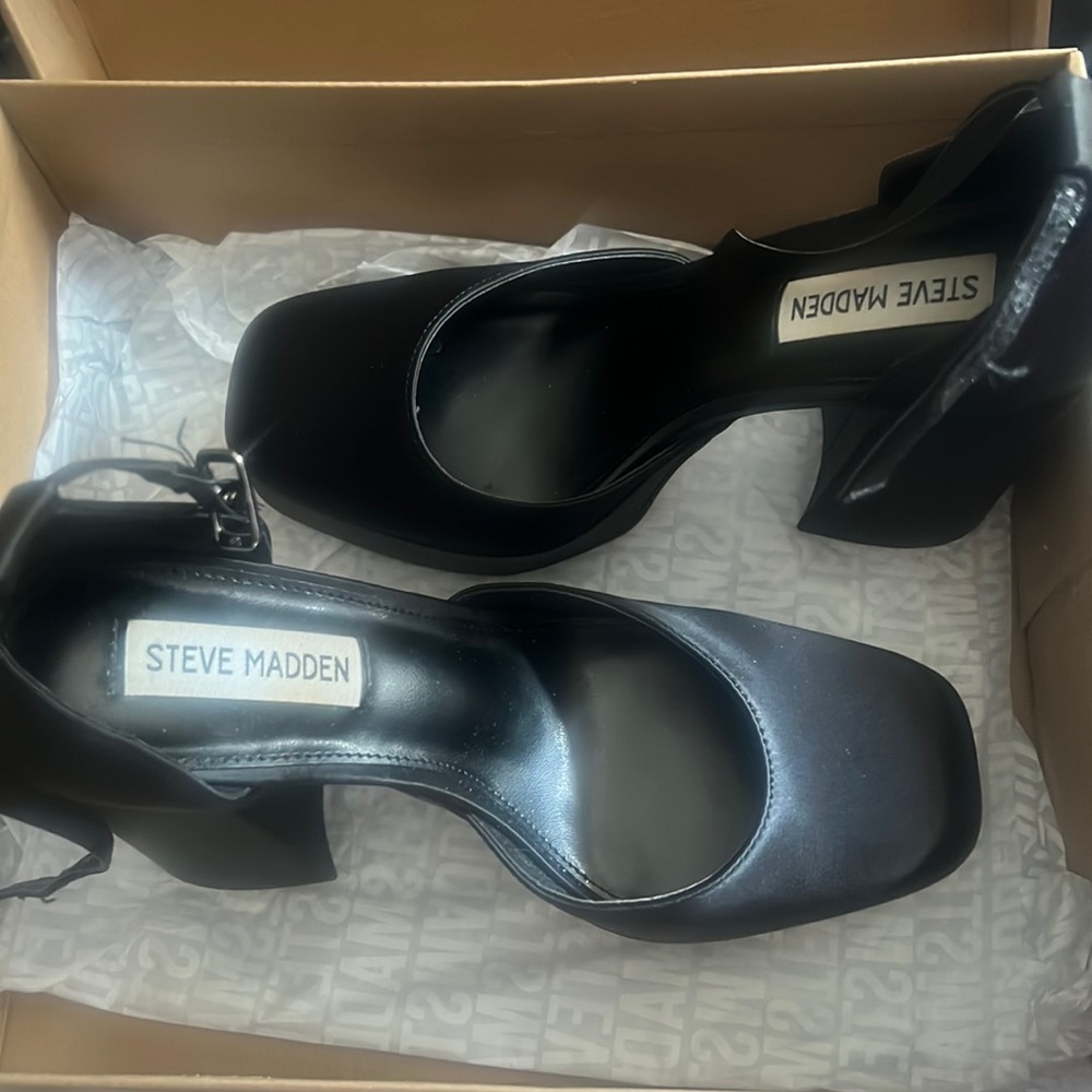steve madden tamy black satin